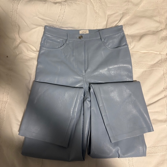 Wilfred Vegan Leather Pants — Icy Blue (Size 2, Worn a Few Times) - Picture 1 of 3